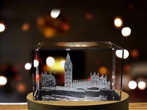 House of Parliament and Elizabeth Tower 3D Engraved Crystal Collectible Souvenir - Image 7