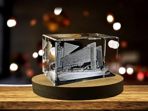 São Paulo Museum of Art 3D Engraved Crystal Award Recognition Trophy - Exquisite Brazilian Design