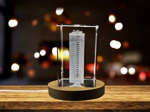 The Flatiron Building 3D Engraved Crystal Keepsake Souvenir