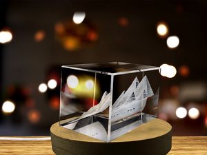 Great Pyramid of Giza Trophy Award Recognition - 3D Crystal Keepsake Souvenir with LED Base - Image 5