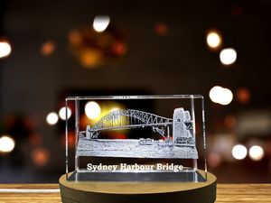 Sydney's Iconic Gateway - Sydney Harbour Bridge Immortalized in 3D Engraved Crystal - Image 6