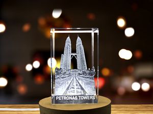Soaring Elegance - Petronas Towers Immortalized in 3D Engraved Crystal - Image 6