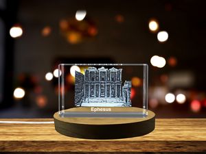 Ancient Splendor - Ephesus Immortalized in 3D Engraved Crystal