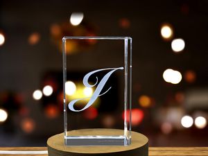 Unique Crystal Keepsake with 3D Letter J | Alphabet J Engraved Crystal Gift - Image 5