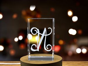 Unique Crystal Keepsake with 3D Letter N | Alphabet N Engraved Crystal Gift - Image 5