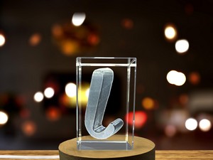 Iota Greek Alphabet Letter Recognition Award Trophy 3D Engraved Crystal Art with LED Base - Image 6