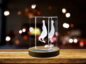 Pigeon Serenity | 3D Engraved Crystal Keepsake - Image 2