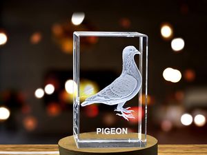 Pigeon Serenity | 3D Engraved Crystal Keepsake - Image 5