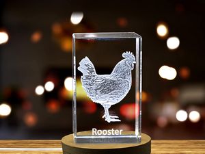 Rooster Majesty | 3D Engraved Crystal Keepsake - Image 5