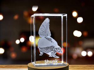Skunk Scentinel 3D Engraved Crystal Recognition Trophy Award | Free LED Base Light | Made in Canada - Image 5