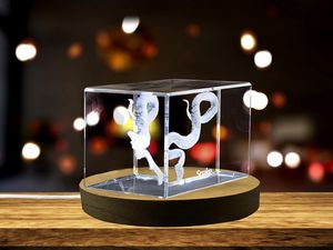 Serpent Serenity Recognition Trophy | 3D Engraved Crystal Snake Design Keepsake with LED Base - Image 2