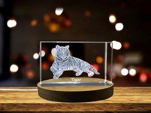 Roaring Majesty | Tiger Design | 3D Engraved Crystal Keepsake
