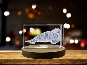 Ocean Guardian | Walrus Design | 3D Engraved Crystal Keepsake