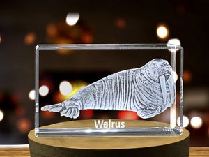 Ocean Guardian | Walrus Design | 3D Engraved Crystal Keepsake - Image 5
