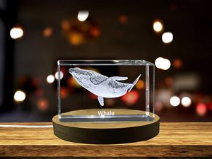 Ocean Symphony Whale Recognition Trophy | 3D Engraved Crystal Keepsake for Premium Home Decor
