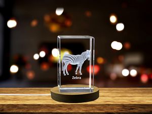 Striped Elegance | Zebra Design | 3D Engraved Crystal Keepsake