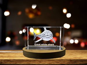 Majestic 3D Engraved Crystal Trophy Recognition Award - Regal Crow for Bird Lovers | Free LED Base
