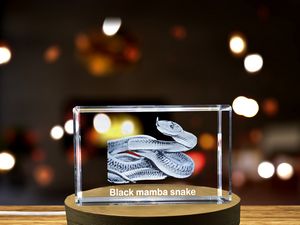 Intense 3D Engraved Crystal | Black Mamba Snake - Image 6