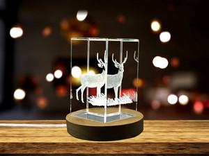 Stunning Axis Deer 3D Engraved Crystal Sculpture - A Luxurious Gift for Wildlife Enthusiasts - Image 5