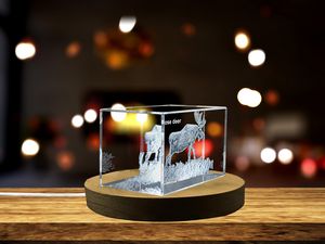 Stunning Moose Deer Engraved on Crystal Collectible | Best Wildlife Decorative Gift - Image 5