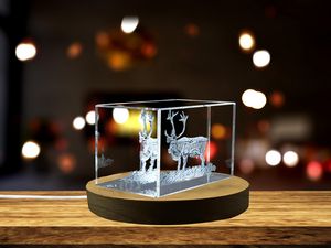 Stunning Caribou Engraved Crystal Sculpture | Unique Wildlife Decorative Gift - Image 5