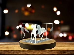 Andalusian Horse Recognition Crystal Trophy Award | 3D Engraved Spanish Equine Statue with LED Base - Image 5