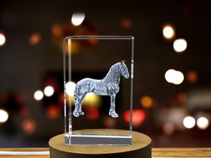 Friesian Horse 3D Crystal Trophy Recognition | Exquisite Black Horse Gift with LED Base - Image 6