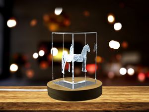 Friesian Horse 3D Crystal Trophy Recognition | Exquisite Black Horse Gift with LED Base - Image 5