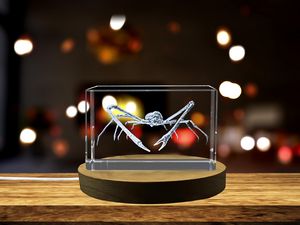 Spider Crab 3D Engraved Crystal Trophy Award Recognition – Luxurious Marine Décor for Home