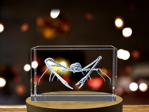 Spider Crab 3D Engraved Crystal Trophy Award Recognition – Luxurious Marine Décor for Home - Image 6