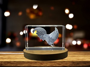 Dutch Bantam Chicken Crystal Recognition Figurine Trophy – Elegant Gift for Chicken Farmers & Lovers