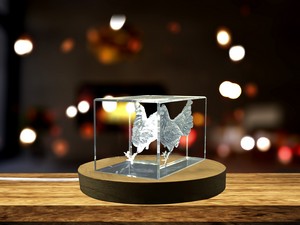 Minorca Chicken 3D Engraved Crystal Trophy Award Gift with Recognition & LED Base Light - Image 5