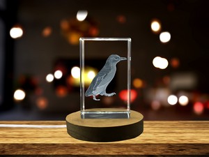 Little Penguin Trophy Recognition Award - 3D Engraved Crystal Decor Gift, Handcrafted Canadian Charm