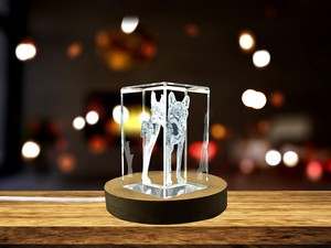 Majestic Italian Wolf 3D Engraved Crystal Trophy Award - Wildlife Recognition Gift with LED Base - Image 5