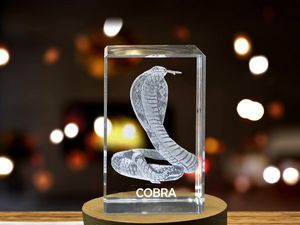 Mesmerizing 3D Engraved Crystal of a Majestic Cobra-Perfect for Snake Enthusiasts and Wildlife Lover - Image 5