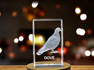 Peaceful 3D Engraved Dove Trophy Award Recognition - Serene Crystal for Spiritual Inspiration - Image 5