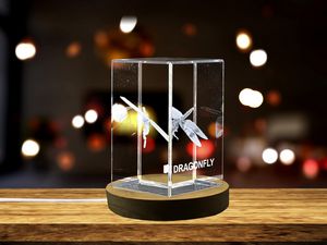 Mesmerizing 3D Engraved Crystal of a Graceful Dragonfly - Perfect for Nature Lovers - Image 2