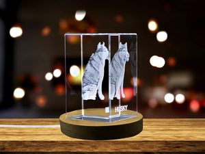 Playful Husky Crystal Carvings | Exquisite Gems Etched with Loyal Sled Dogs - Image 2