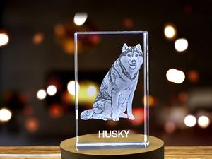 Playful Husky Crystal Carvings | Exquisite Gems Etched with Loyal Sled Dogs - Image 5
