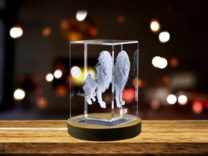 Majestic Lion Crystal Carvings With Recognition | Exquisite 3D Etched Crystal Art & LED Base Light - Image 2