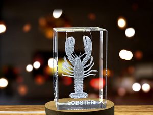 Intricate Octopus Crystal Trophy Award - Handcrafted Marine Life Carving with LED Base Recognition - Image 5