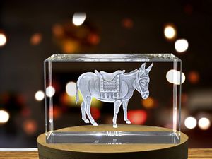 Noble Mule Crystal Trophy Award | Recognition of Exquisite Laser-Etched Equestrian Artistry - Image 5