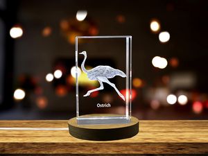 Graceful Ostrich Crystal Carvings | Exquisite Gems Etched with Fleet-Footed Ratites