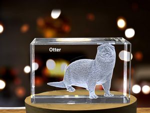 Playful Otter Crystal Carvings | Exquisite Gems Etched with Marine Mammal Tricksters - Image 5