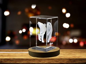Panda Harmony Recognition Trophy & Award | 3D Engraved Crystal Keepsake with LED Base Light - Image 2