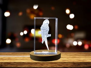Parrot Serenade | 3D Engraved Crystal Keepsake