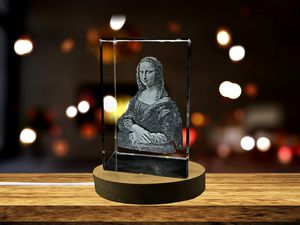 Mona Lisa 3D Crystal Trophy Award Decor with LED Base - Recognition Piece Made in Canada - Image 5