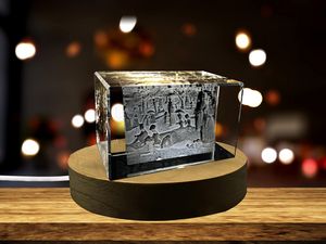 A Sunday Afternoon on the Island of La Grande Jatte 3D Engraved Crystal Decor