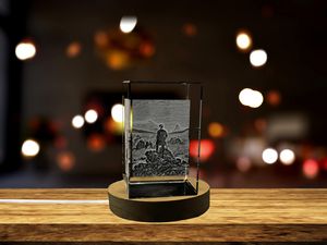 Wanderer Above The Sea Of Fog 3D Engraved Crystal Art Trophy Award - Recognition Home Decor Gift