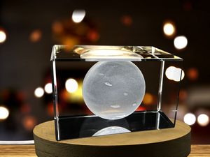 Planet X 3D Engraved Crystal Recognition Trophy With LED Illuminated Base - A&B Crystal Collection - Image 5